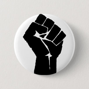 Schwarzer Power Faust Button