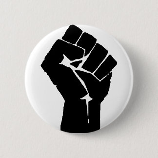 Schwarzer Power Faust Button