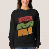 Schwarzer Power Faust Sweatshirt (Vorderseite)