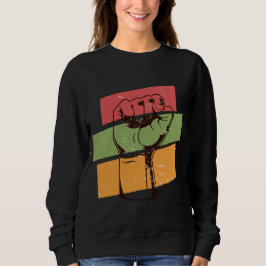 Schwarzer Power Faust Sweatshirt