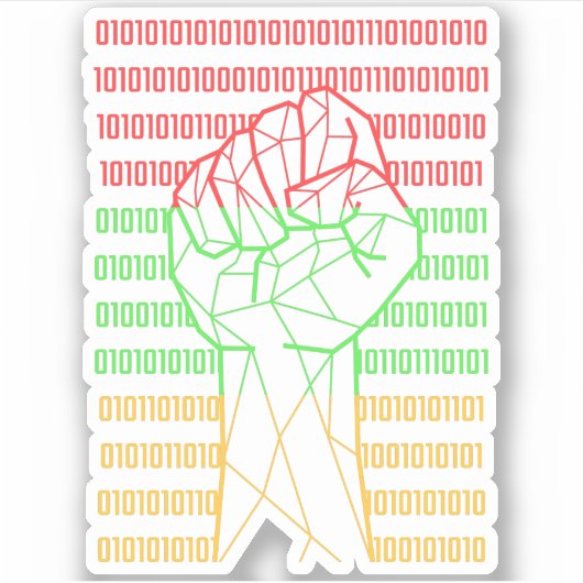 Schwarzer Power Faust von BLM für Geeks Aufkleber (Vorderseite)