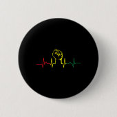 Schwarzer Power Fist Heartbeat Afrikanischer ameri Button (Vorderseite)