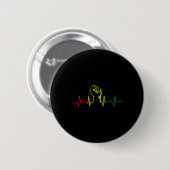 Schwarzer Power Fist Heartbeat Afrikanischer ameri Button (Vorne & Hinten)
