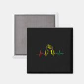 Schwarzer Power Fist Heartbeat Afrikanischer ameri Magnet (Vorderseite/Rückseite)