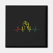 Schwarzer Power Fist Heartbeat Afrikanischer ameri Magnet (Vorne)