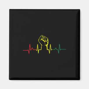 Schwarzer Power Fist Heartbeat Afrikanischer ameri Magnet
