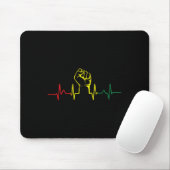 Schwarzer Power Fist Heartbeat Afrikanischer ameri Mousepad (Mit Mouse)