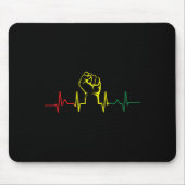 Schwarzer Power Fist Heartbeat Afrikanischer ameri Mousepad (Vorne)
