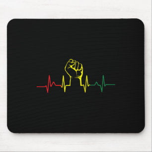 Schwarzer Power Fist Heartbeat Afrikanischer ameri Mousepad