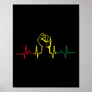 Schwarzer Power Fist Heartbeat Afrikanischer ameri Poster