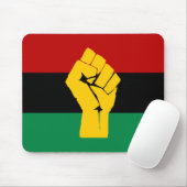 Schwarzer Power Pan Afrikanische Flagge Mousepad (Mit Mouse)