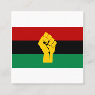 Schwarzer Power Pan Afrikanische Flagge Quadratische Visitenkarte