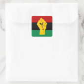 Schwarzer Power Pan Afrikanische Flagge Quadratischer Aufkleber (Tasche)