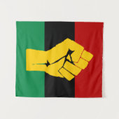 Schwarzer Power Pan Afrikanische Flagge Wandteppich (Vorderseite (Horizontal))
