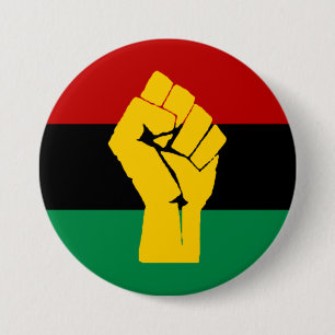 Schwarzer Power Panafrikanische Flagge Button