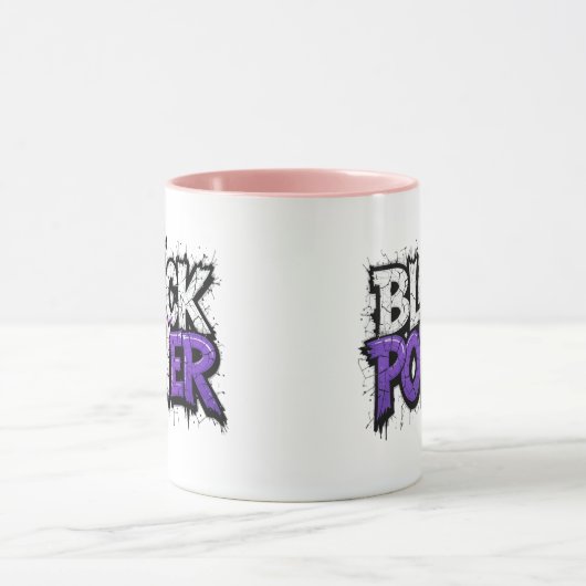 Schwarzer Power-Schwarz-Verlauf Monat Tasse (Zentrum)