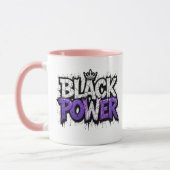 Schwarzer Power-Schwarz-Verlauf Monat Tasse (Links)