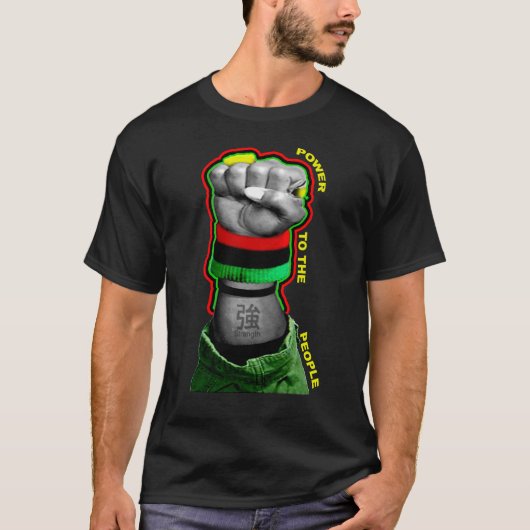 Schwarzer Power T-Shirt (Vorderseite)
