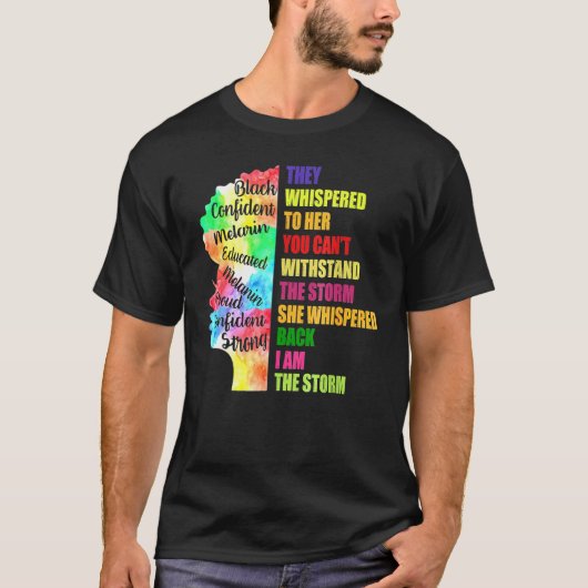 Schwarzer Power Zuversicht Melarin sie flüstern T-Shirt (Vorderseite)