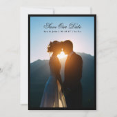 Schwarzer Premium-Script-Klassischer Foto Schwarze Save The Date (Vorderseite)