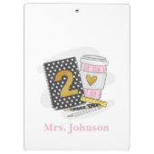 Schwarzer Preppy-Notebook-Kaffee der zweiten Klass Klemmbrett (Rückseite)