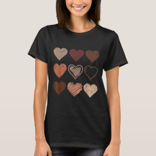 Schwarzer Pride Melanin Skin Tone Herz Schwarze Ge T-Shirt