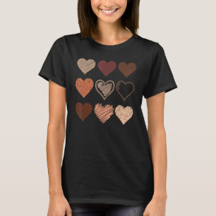 Schwarzer Pride Melanin Skin Tone Herz Schwarze Ge T-Shirt