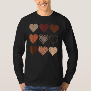 Schwarzer Pride Melanin Skin Tone Herz Schwarze Ge T-Shirt