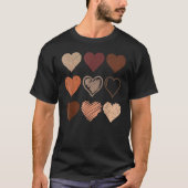 Schwarzer Pride Melanin Skin Tone Herz Schwarze Ge T-Shirt (Vorderseite)