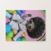 Schwarzer Prinz Melanin Boys Ostereier Jagd Regenb Puzzle (Horizontal)