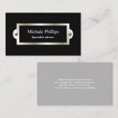 Schwarzer Professioneller elegantes klassisches Visitenkarte (Vorne/Hinten)