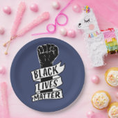 Schwarzer Protest Schwarzes Leben Materie Gleichst Pappteller (Party)