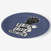 Schwarzer Protest Schwarzes Leben Materie Gleichst Pappteller (Schrägansicht)