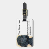 Schwarzer Pudel Gepäckanhänger (Vorderseite vertikal)