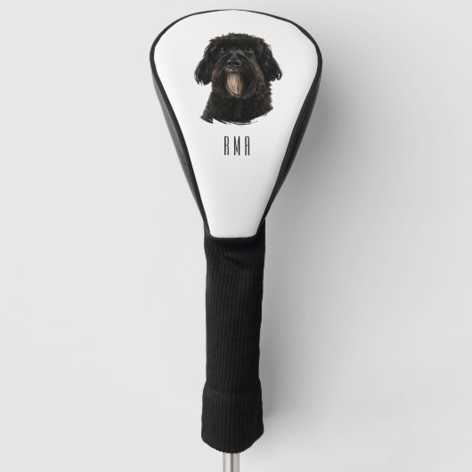 Schwarzer Pudel Golf Headcover (Vorderseite)