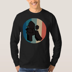 Schwarzer Pudel-Hund Vintage Retro abgenutzt T-Shirt