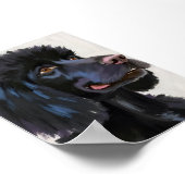 Schwarzer Pudel | Hund Wasserfarbe Haustier Poster (Ecke)