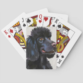 Schwarzer Pudel | Hund Wasserfarbe Haustier Spielkarten