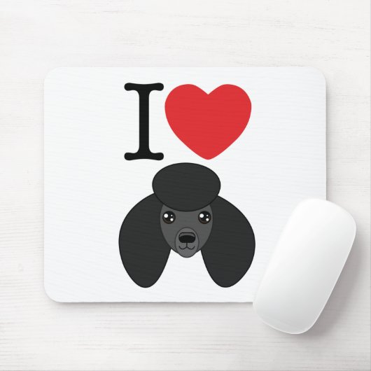 Schwarzer Pudel Mousepad (Mit Mouse)