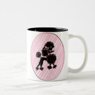 schwarzer Pudel Zweifarbige Tasse