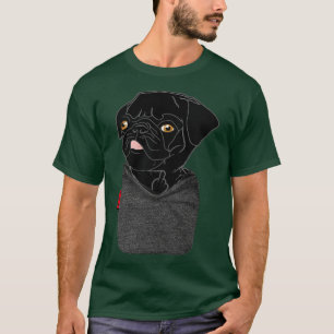 Schwarzer Pug FU Tasche T-Shirt