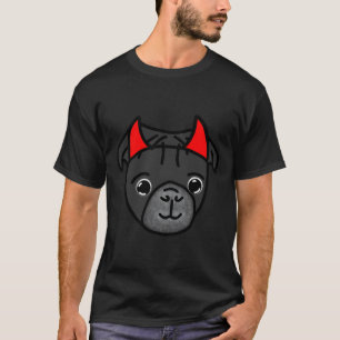 Schwarzer Pug Teufel 243 T-Shirt