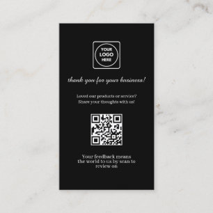 Schwarzer QR   Benutzerdefinierter Geschäftsfeedba Visitenkarte