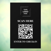 Schwarzer QR-Code Check-In Geschäft Fensteraufkleb Fensteraufkleber (Blatt 3)