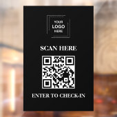 Schwarzer QR-Code Check-In Geschäft Fensteraufkleb Fensteraufkleber (Blatt 2)