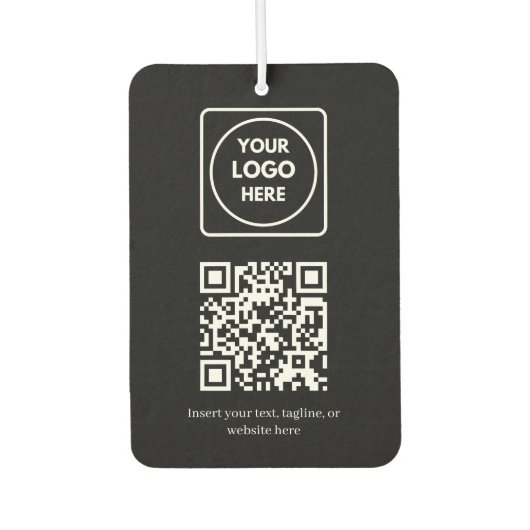 Schwarzer QR-Code | Einfache professionelle Geschä Autolufterfrischer (Vorderseite)