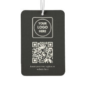 Schwarzer QR-Code | Einfache professionelle Geschä Autolufterfrischer (Rückseite)