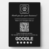 Schwarzer QR-Code | Google Business Bewertungsanze Fotoplatte (Vorderseite)
