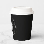 Schwarzer QR-Code | Moderne Geschäftswerbe-Design Pappbecher (Links)