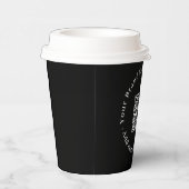 Schwarzer QR-Code | Moderne Geschäftswerbe-Design Pappbecher (Rechts)